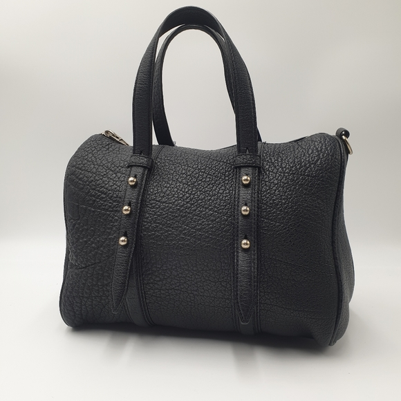 EXTRA 30% OFF🖤Alexander Wang Boston Bag Black Pebbled Leather Gold Tone Handbag - Picture 4 of 16